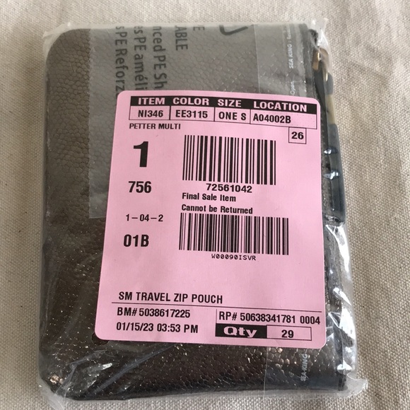 NWT Madewell SMALL ZIP POUCH IN METALLIC LEATHER. New with tags leather pouch - Picture 3 of 10